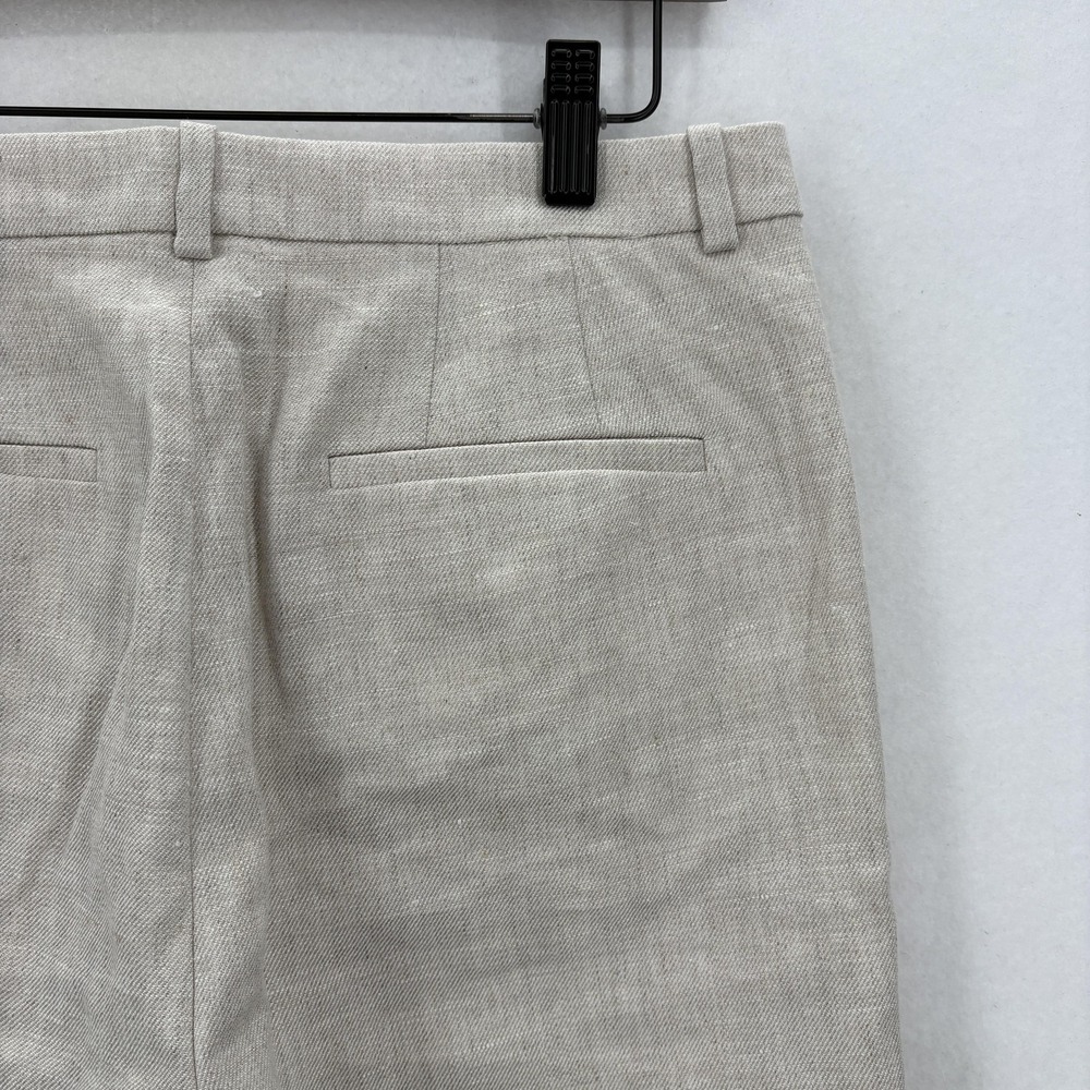 J Crew Kaya Linen Blend Dress Pants Womens 4 Beige Straight Lined Work Career - Picture 12 of 15